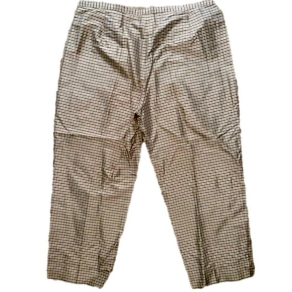 Michael Kors VINTAGE GRADE A GOLD SHIMMER SILK checkered stright leg trousers 6 - Picture 3 of 6